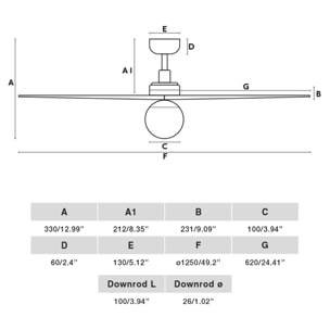 KLIM M Ventilatore a soffitto bianco/legno querciaE27