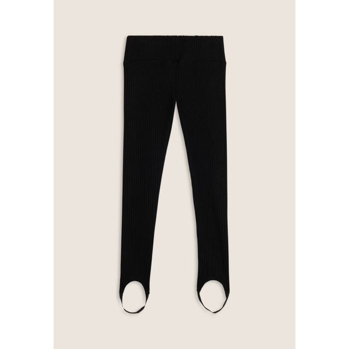 Leggings Bambina in viscosa a coste con ghette
