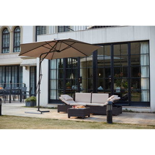 Parasol déporté avec ouverture innovante Ø 3 m gris OITIS