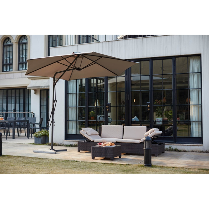 Parasol déporté avec ouverture innovante Ø 3 m gris OITIS