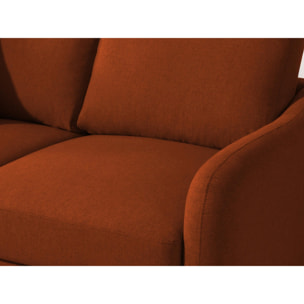 Will - canapé panoramique en U - 7 places - convertible avec coffre - en tissu - Rouille