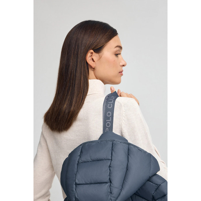 Giubbotto Cara Ultralight blu denim con logo Polo Club