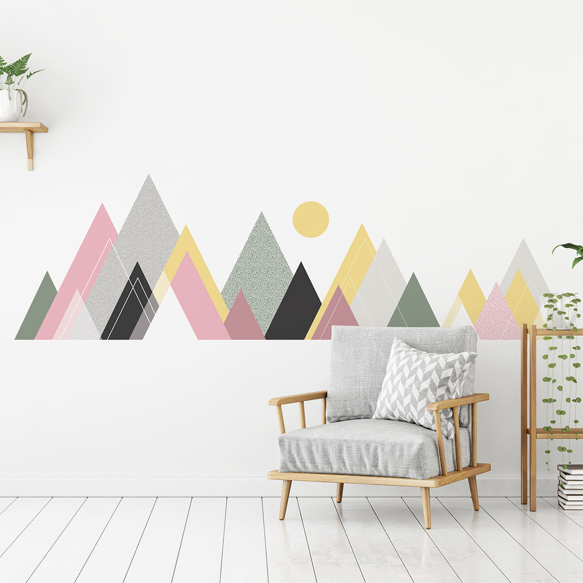 Stickers muraux - Décoration chambre salon - Autocollant Sticker mural géant montagnes scandinaves VOGIA