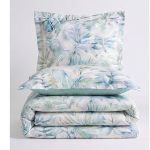 Parure housse de couette et taies oreiller 100% Satin de Coton imprimé