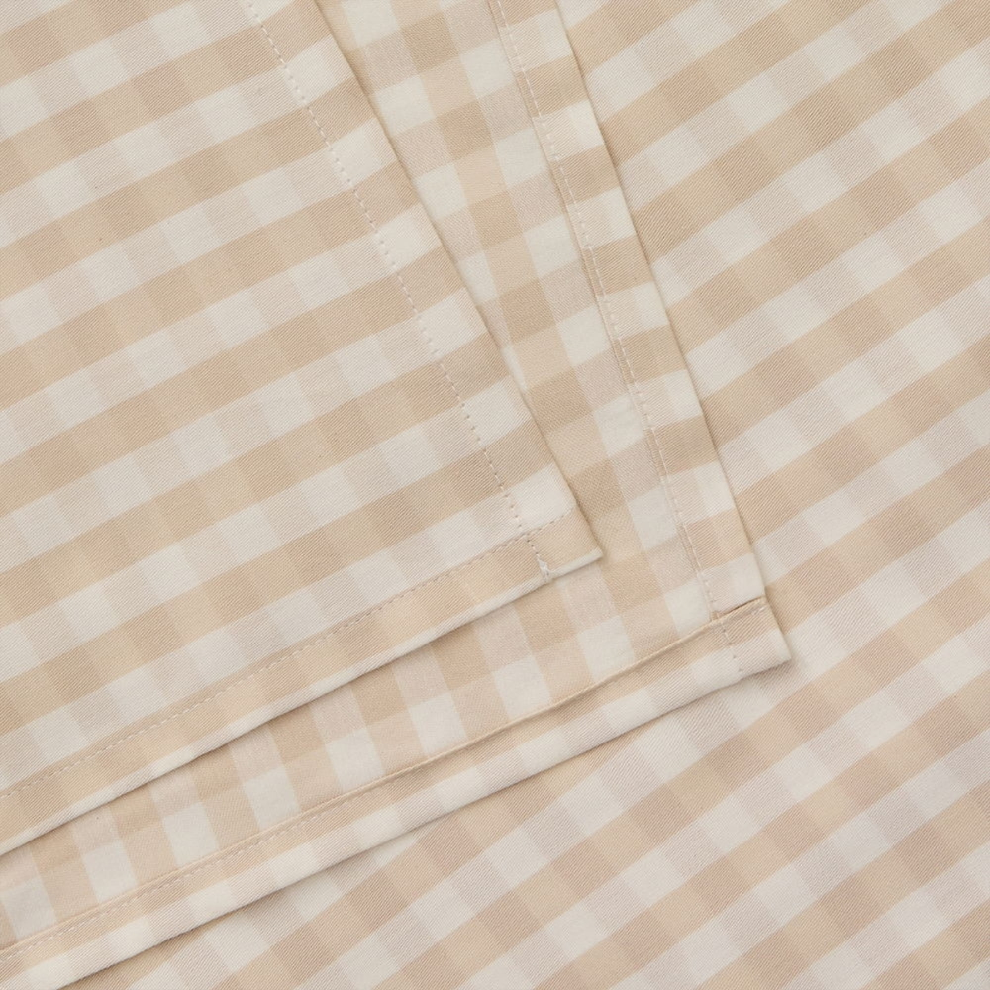 Funda nórdica de algodón satén 200 hilos cuadros vichy Kimcuad color marron beige 100% Algodón