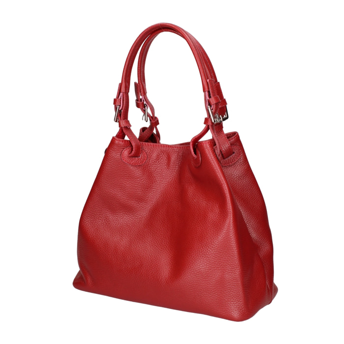 Borsa a spalla da donna In Vera pelle Made in Italy 29x32x17 cm