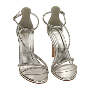 Sandalias laminadas plateadas