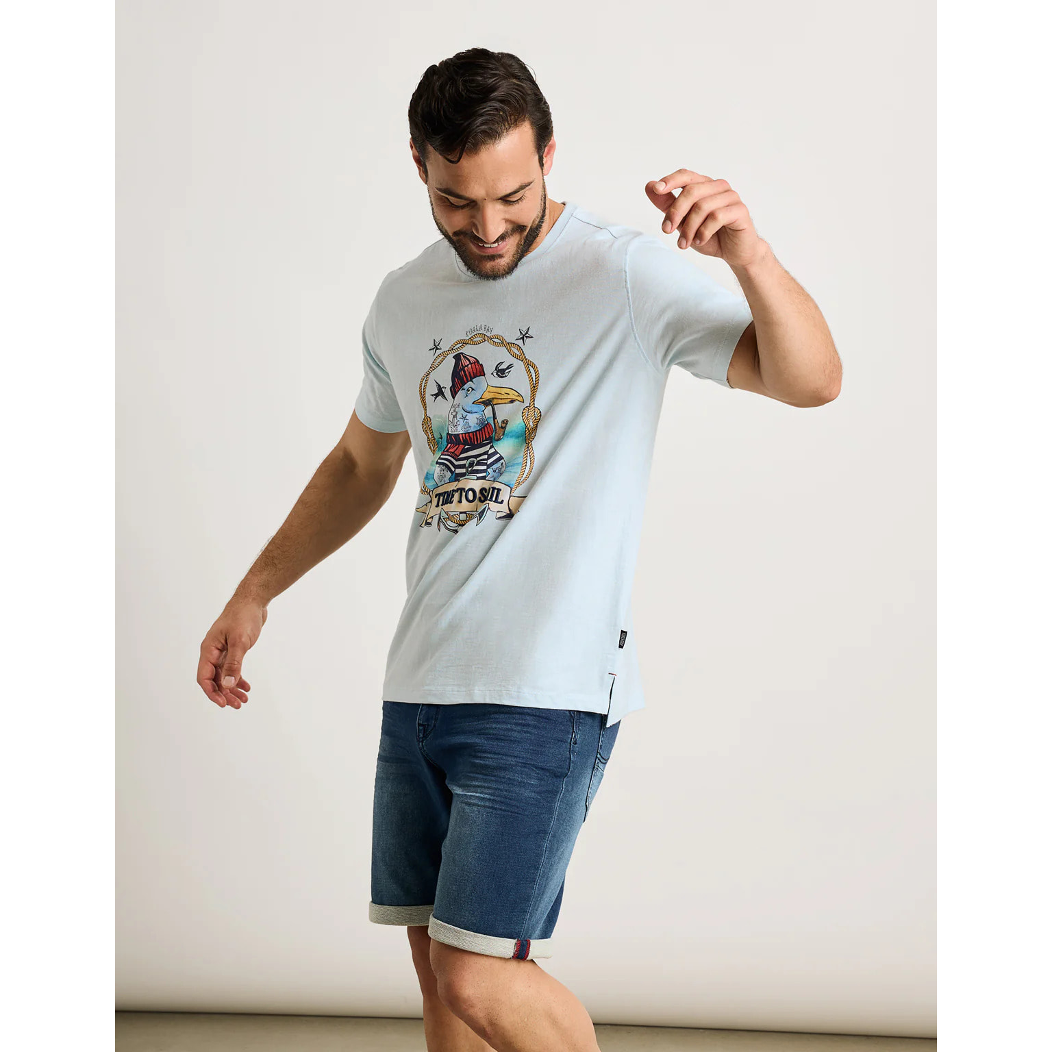 Camiseta Manga Corta Azul Celeste - Gaviote