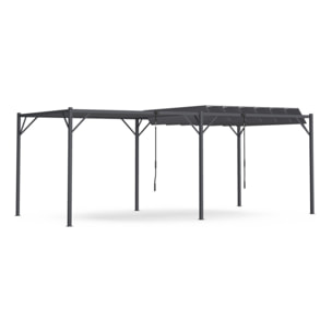Pergola Venice 3x6m toit lames orientables gris