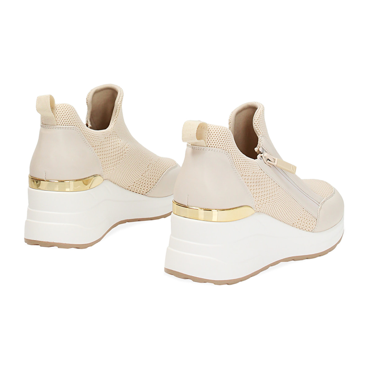 Slip on donna beige in tessuto