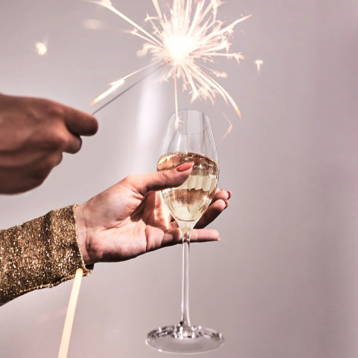 8 copas de champán de vidrio 24 cl Swirly - Cristal d'Arques