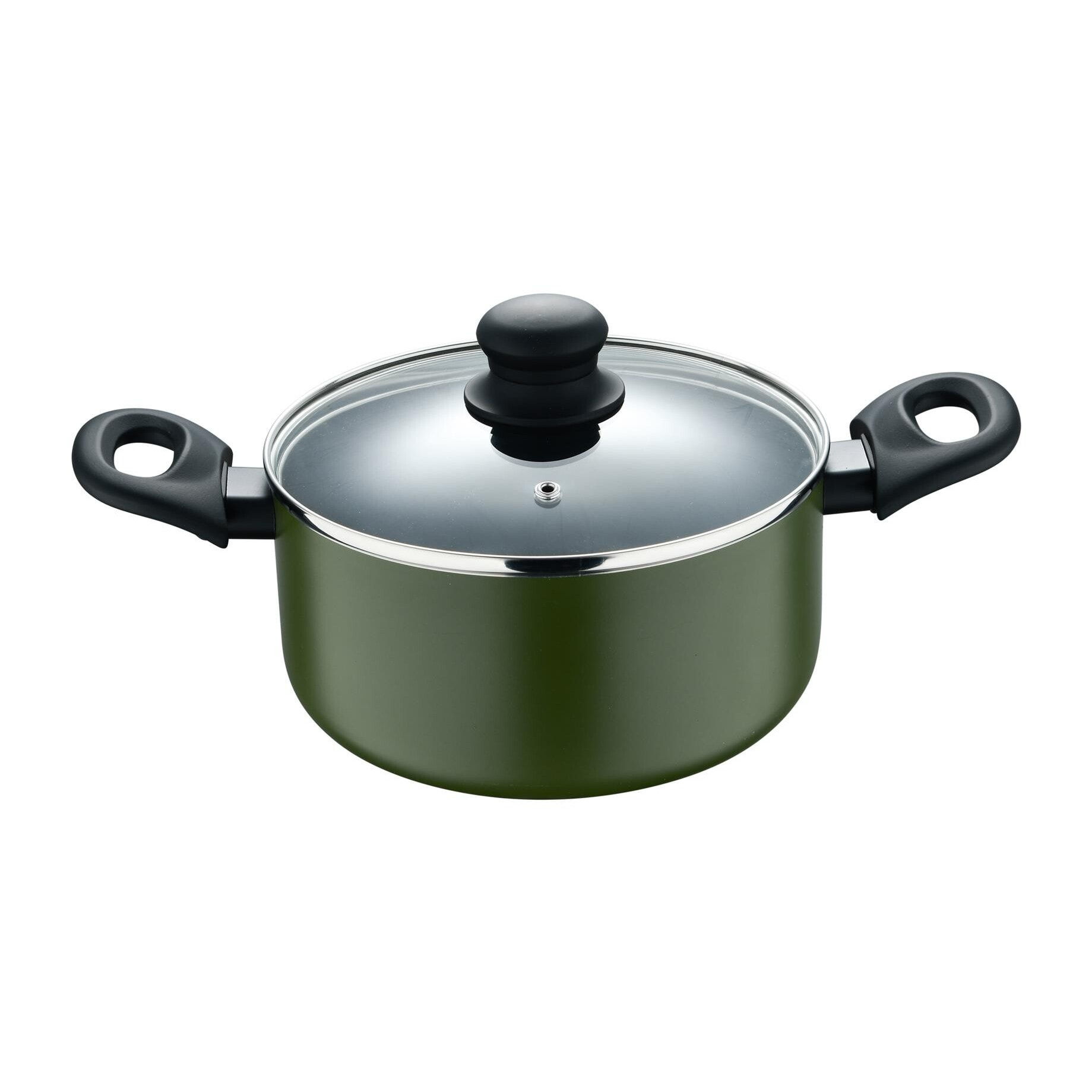 Cacerola con tapa en aluminio prensado, antiadherente, ideal para cocina diaria