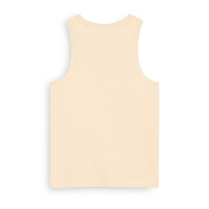 Camiseta Mujer sin Mangas Rib Tank Top Beige