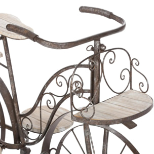 Porte-plantes "Vélo" métal et bois H59cm