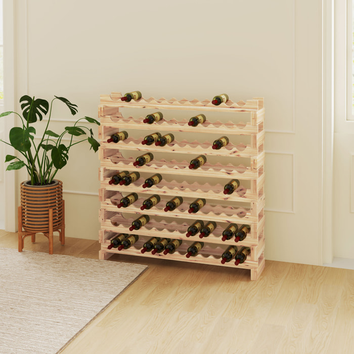 Étagère à bouteilles casier à vin range bouteilles horizontal 8 niveaux 96 bouteilles max. dim. 114L x 28l x 113H cm bois