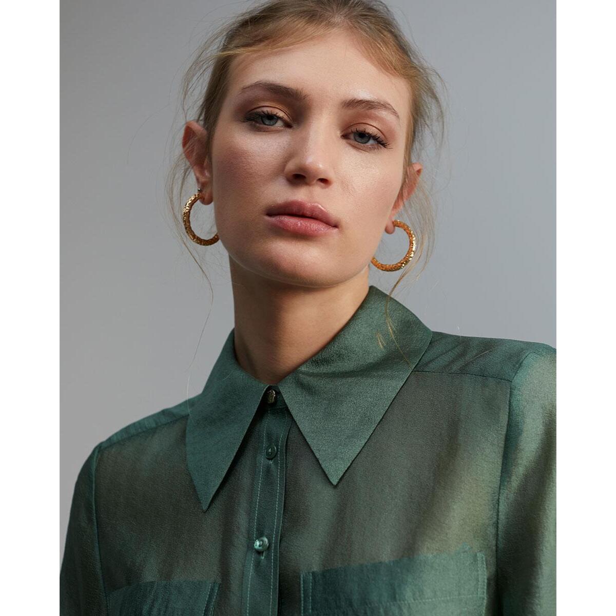 Camicia effetto organza semitrasparente