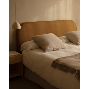 Cabecero tapizado desenfundable de lino teja de varias medidas