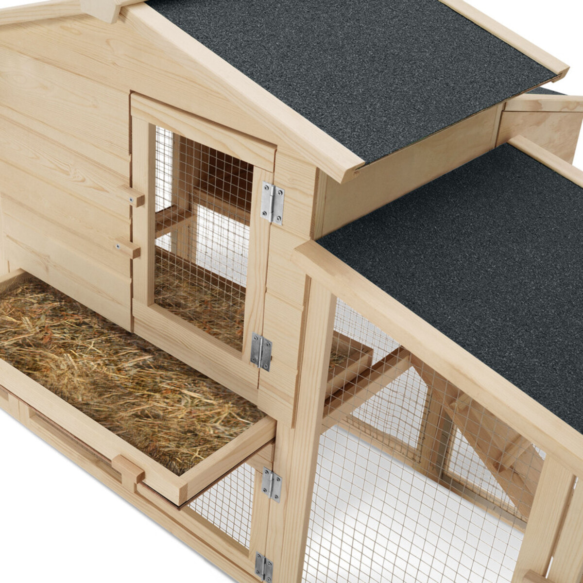 Poulailler clapier en bois avec pondoir intégré - 2 poules
