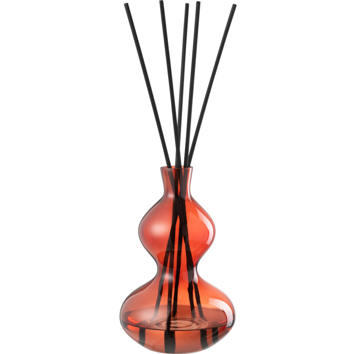 J-Line Bâtonnets parfumés Olive & Frank Incense - verre - rouge - large - 1000 ml