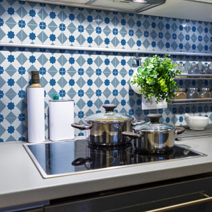 Stickers muraux - Sticker Mural Carrelage adhésif Cuisine Salle de Bain - 30 STICKERS CARRELAGES AZULEJOS MONICA
