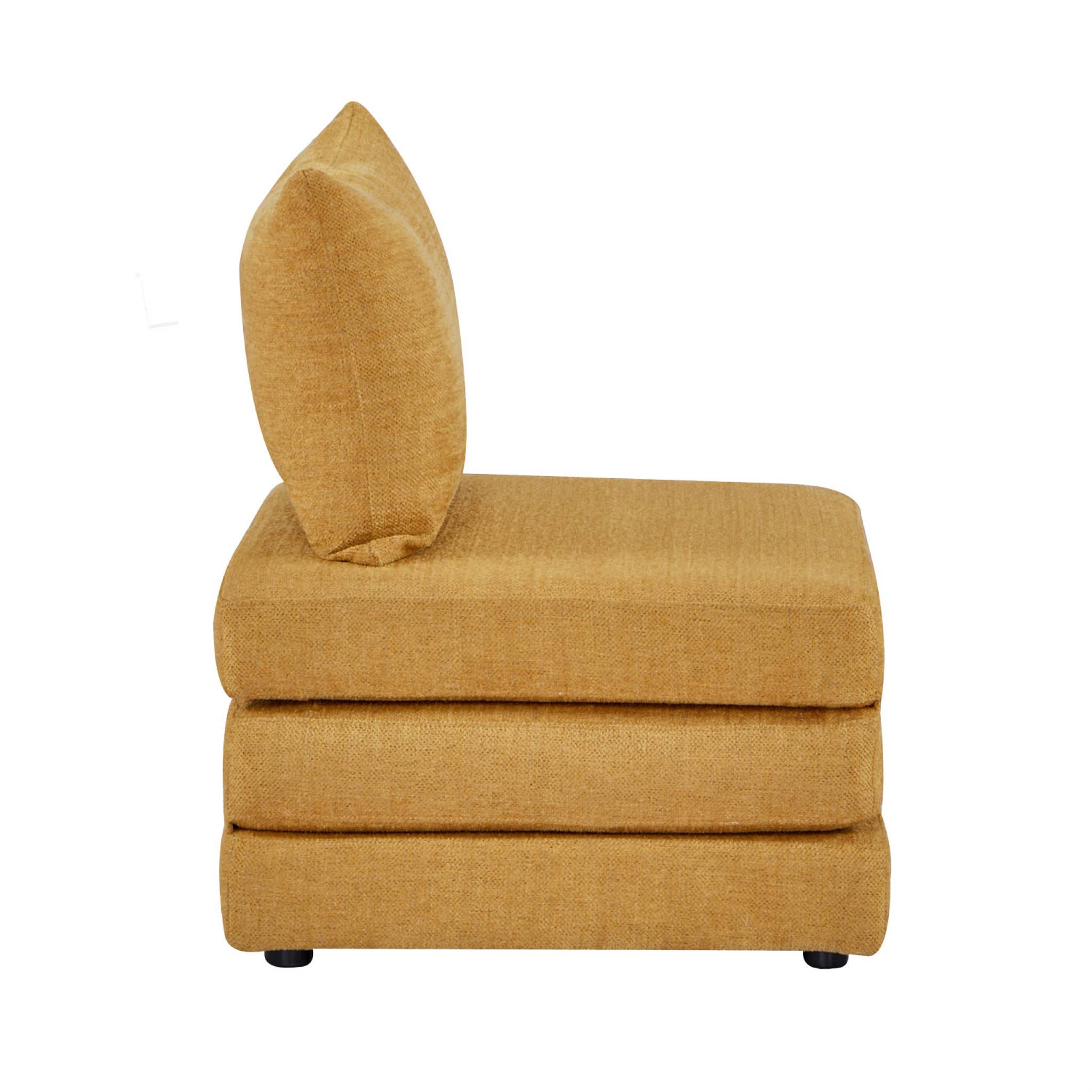 Chauffeuse matelas convertible moutarde tissu chenille 1 place Fold