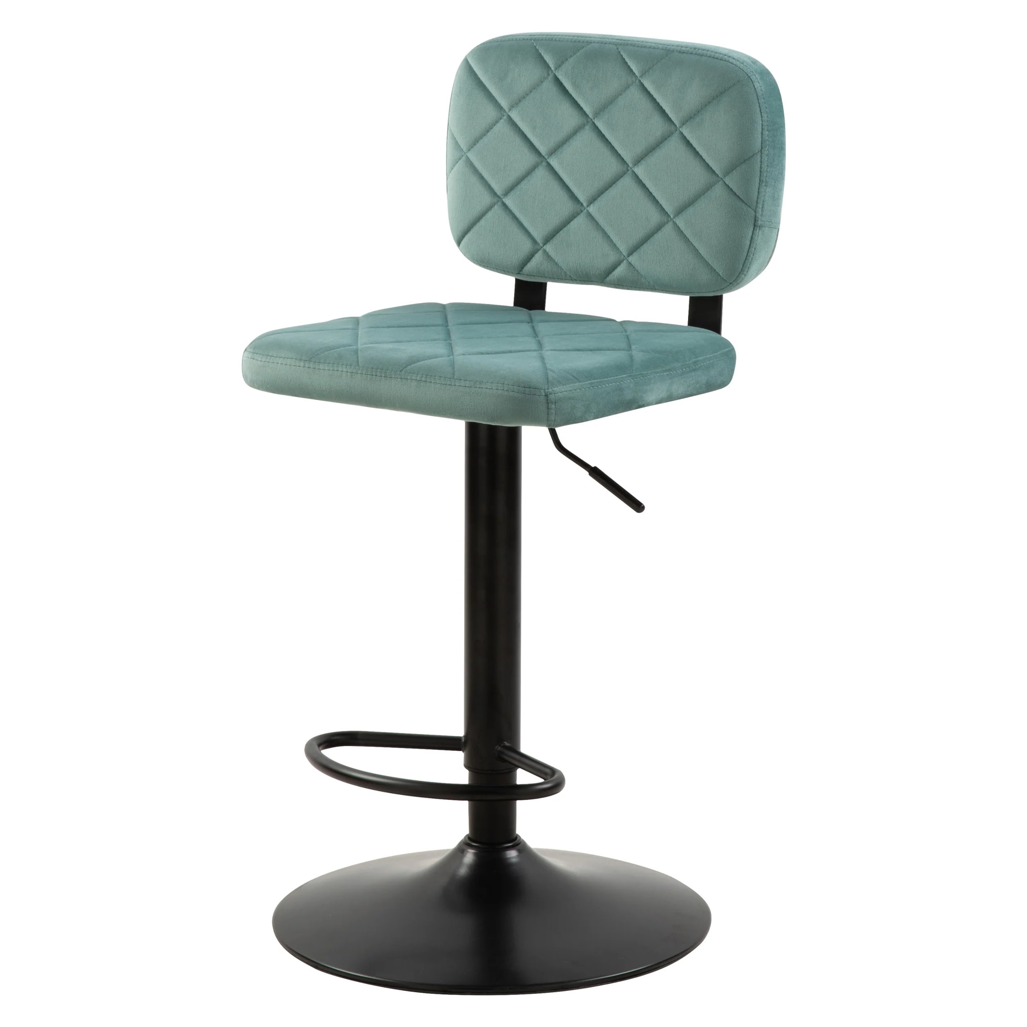 Lot de 2 chaises de bar réglables 60/81 cm en velours vert d'eau - Viktor
