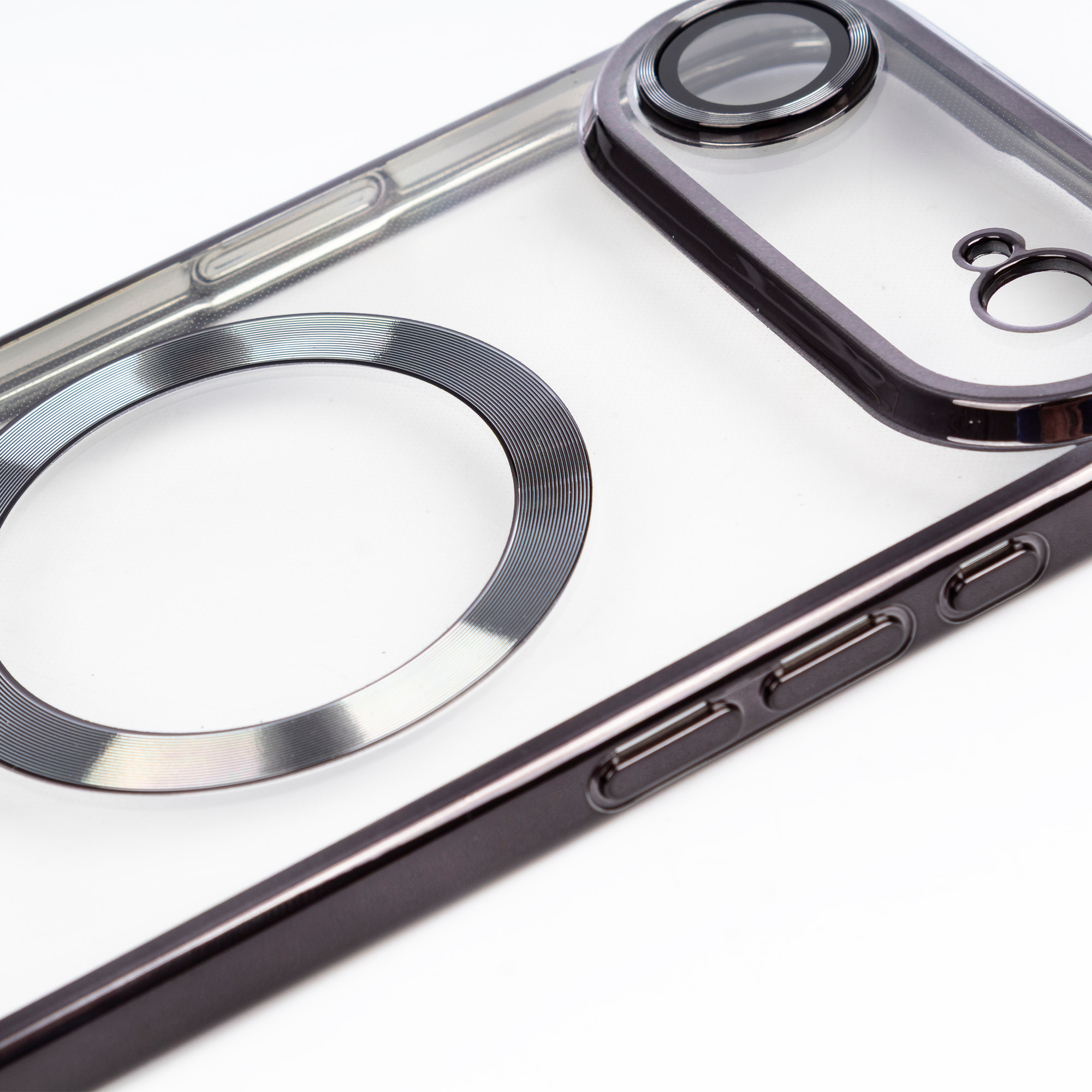 Custodia magnetica trasparente con fotocamera coperta, anti-urto e anti-impronte. Magsafe per iPhone 17 Air.