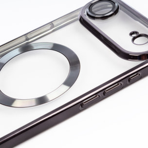 Custodia magnetica trasparente con fotocamera coperta, anti-urto e anti-impronte. Magsafe per iPhone 17 Air.