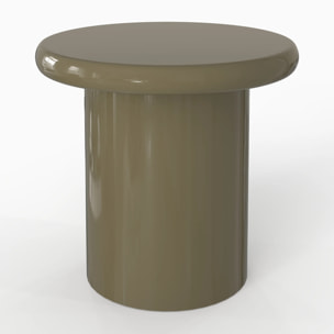 Lot de 2 tables basses laquées blanches et kaki en MDF - Apoline
