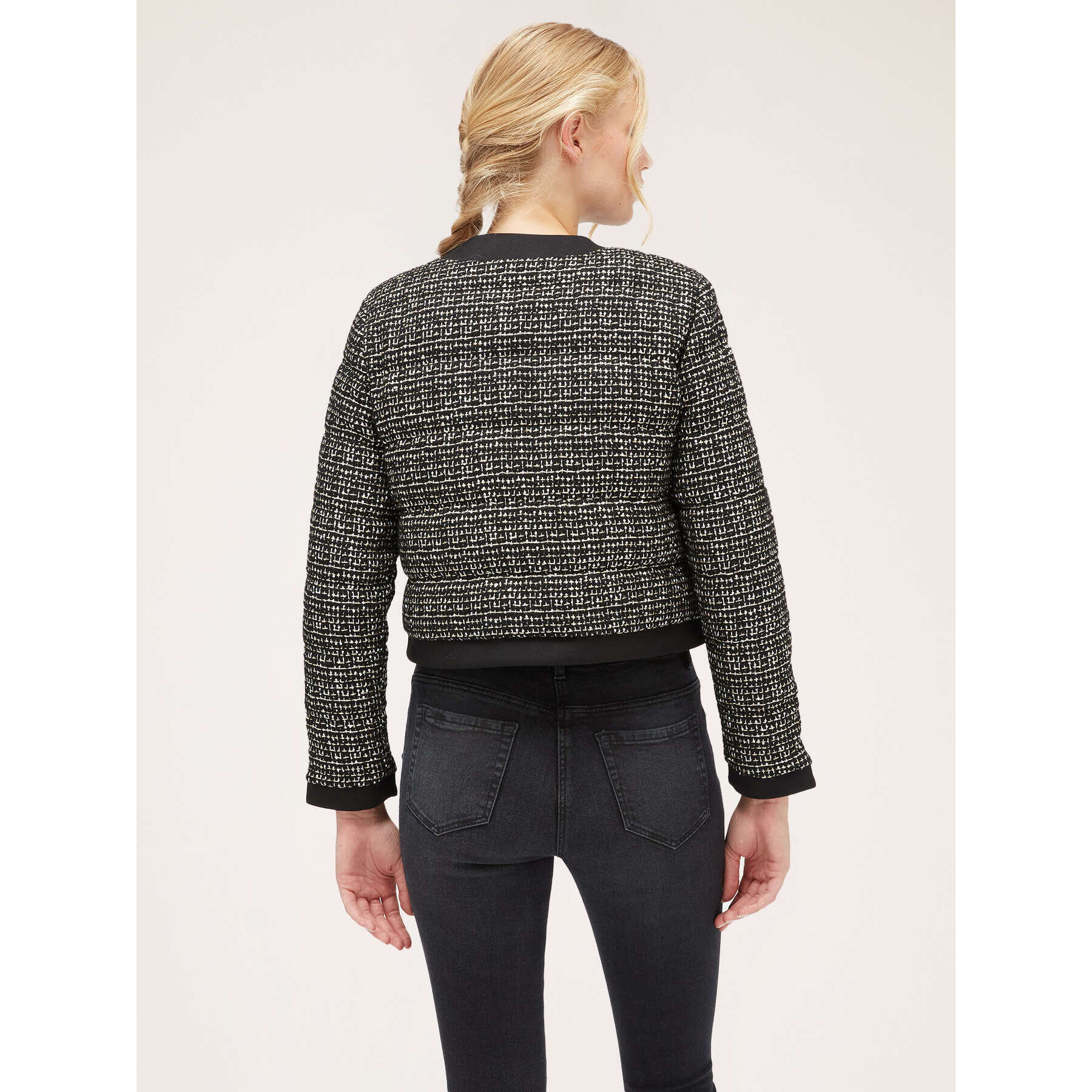 Motivi - Chaqueta de plumas de tweed - Negro