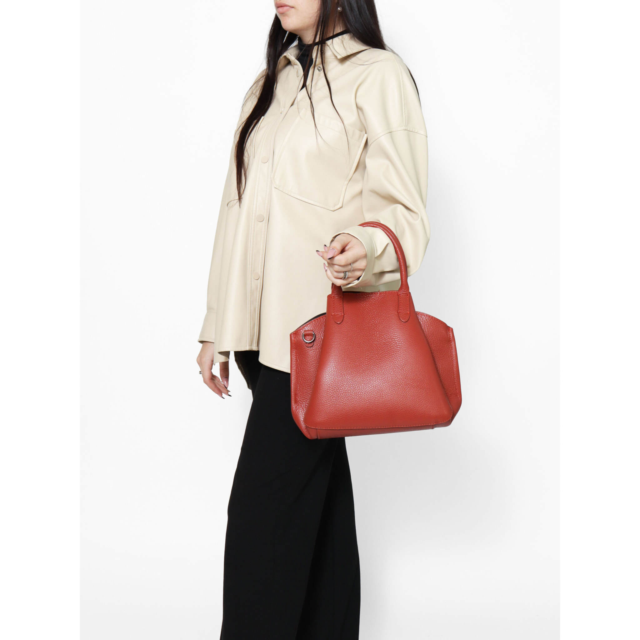 Borsa a mano da Donna Vincenza in Vera Pelle Made in Italy 20x30x15 cm