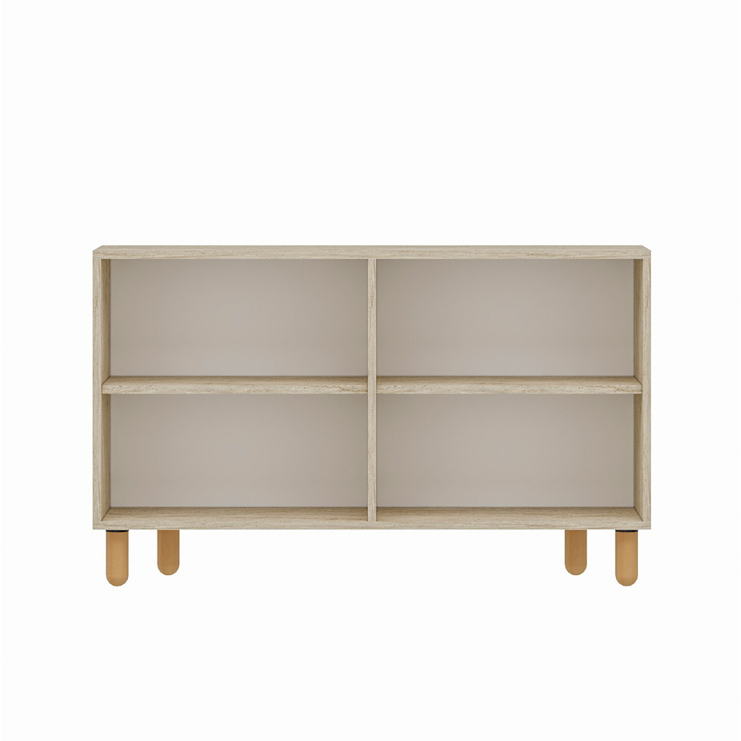 EMILE Buffet à 4 portes effet travertin nervuré 120x73cm