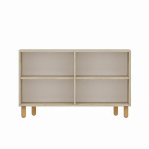 EMILE Buffet à 4 portes effet travertin nervuré 120x73cm