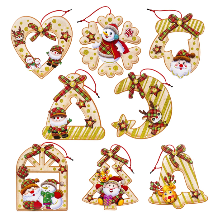 DAM  Confezione da 2 ciondoli natalizi. 8 disegni casuali. 27x2x28cm. Colore: multicolore