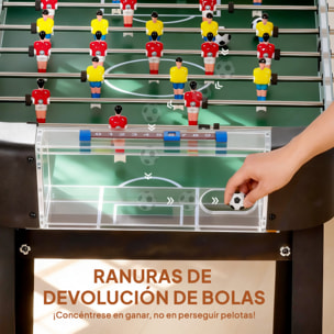 Futbolín para Niños de Madera, Mesa de Futbolín con 2 Marcadores, 8 Asas, 22 Jugadores, 8 Barras y 2 Bolas, Regalo para Adultos, Familias, Fiestas, 92x75x71 cm, Natural
