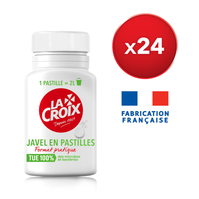 Pack de 24 - Javel en Pastilles LA CROIX Désinfectant . Boite - 40 pastilles