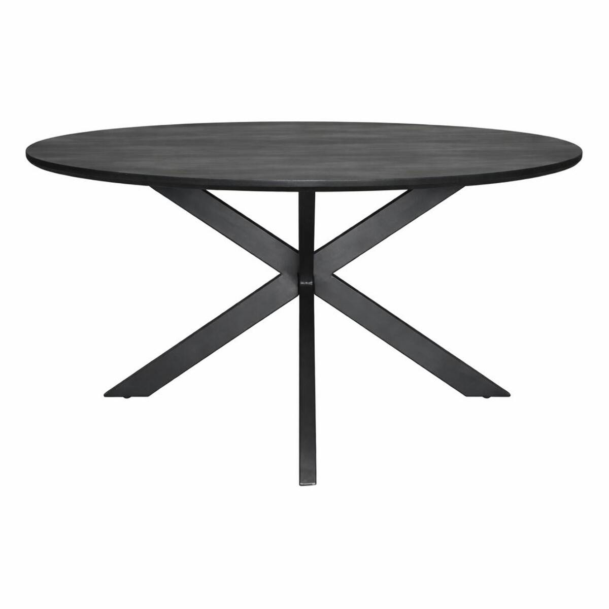 Table ronde noire en bois de manguier Ø150 cm ALVERA