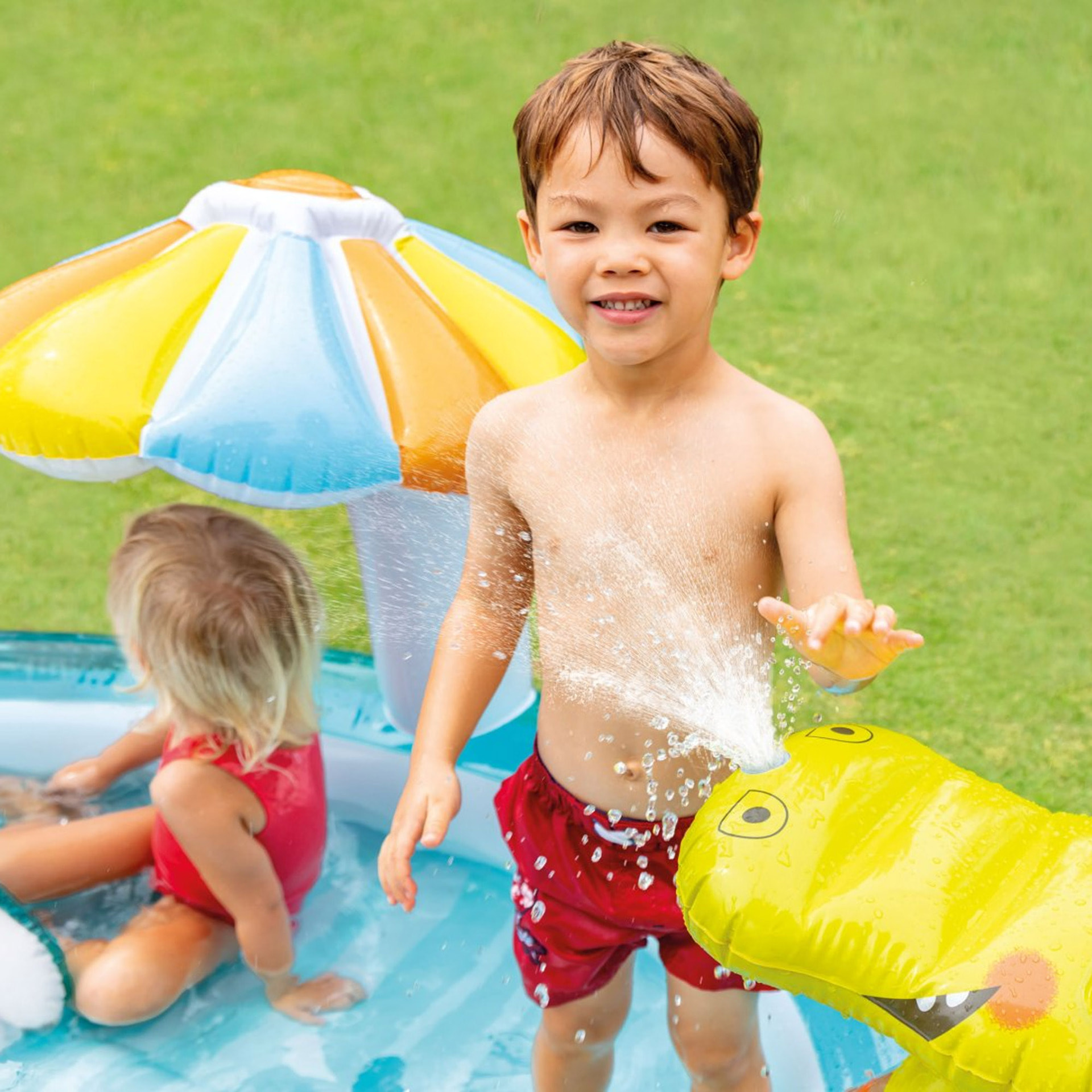 Intex Play Center Alligatore con Spruzzino, 201x170x84 cm