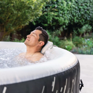 Creta Pro - Intex Idromassaggio Gonfiabile Rotondo PureSpa Bubble Glow Deluxe, 4 Posti, 140 Getti, PVC, LED Multicolore,