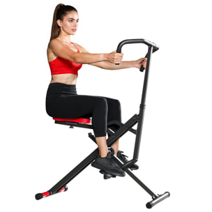 Machine à adominaux - appareil de fitness pliable réglable - rouge noir