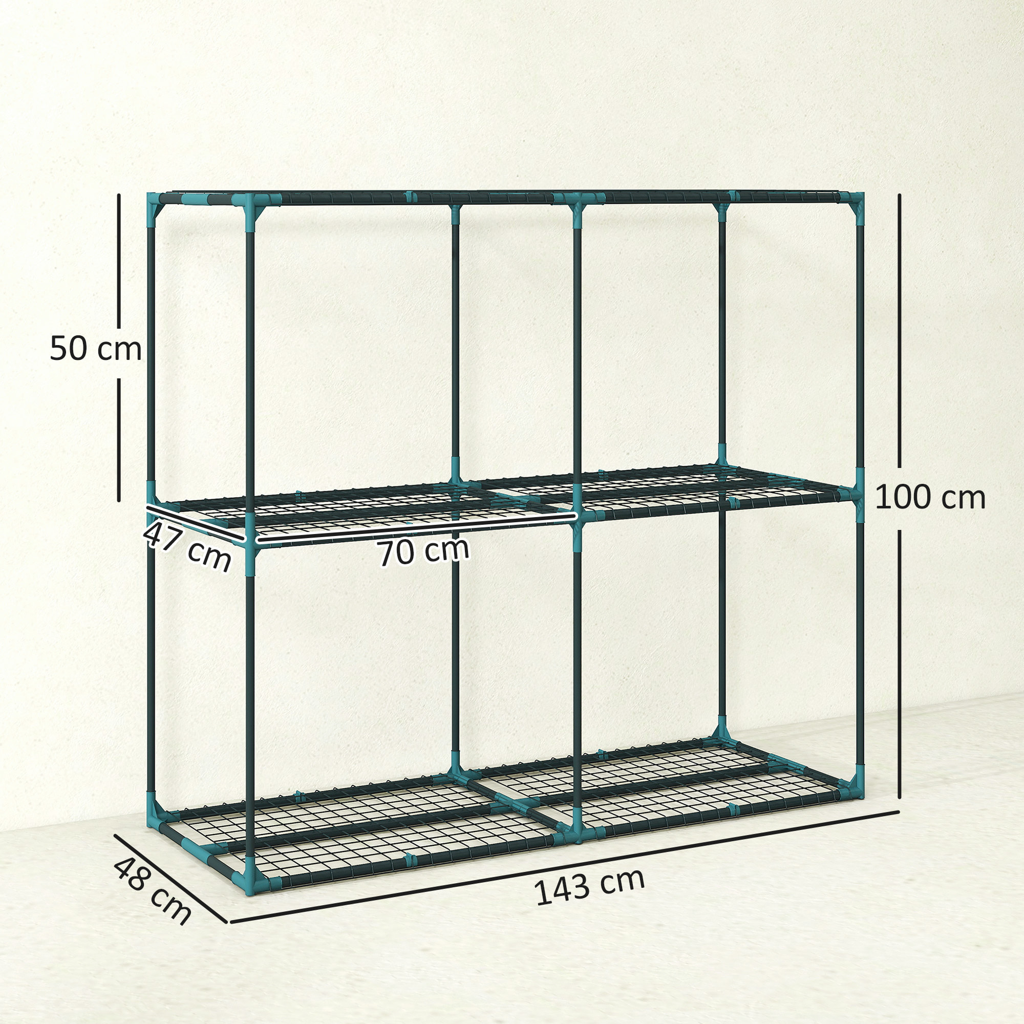 Soporte para Plantas de 3 Niveles para Interior y Exterior, Estantería para Plantas de Acero, Resistente y Estable, Estante para Macetas, Patio, Jardín, Balcón, Verde Oscuro
