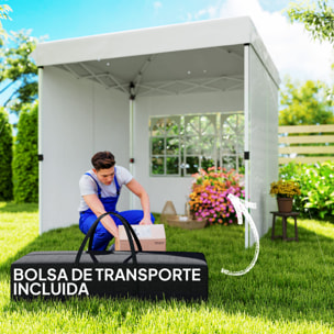 Carpa Plegable Pop-up Gazebo 2,5x2,5 m Cenador Plegable con 4 Paredes Laterales Anti-UV Altura Ajustable y Bolsa de Transporte para Camping Fiestas