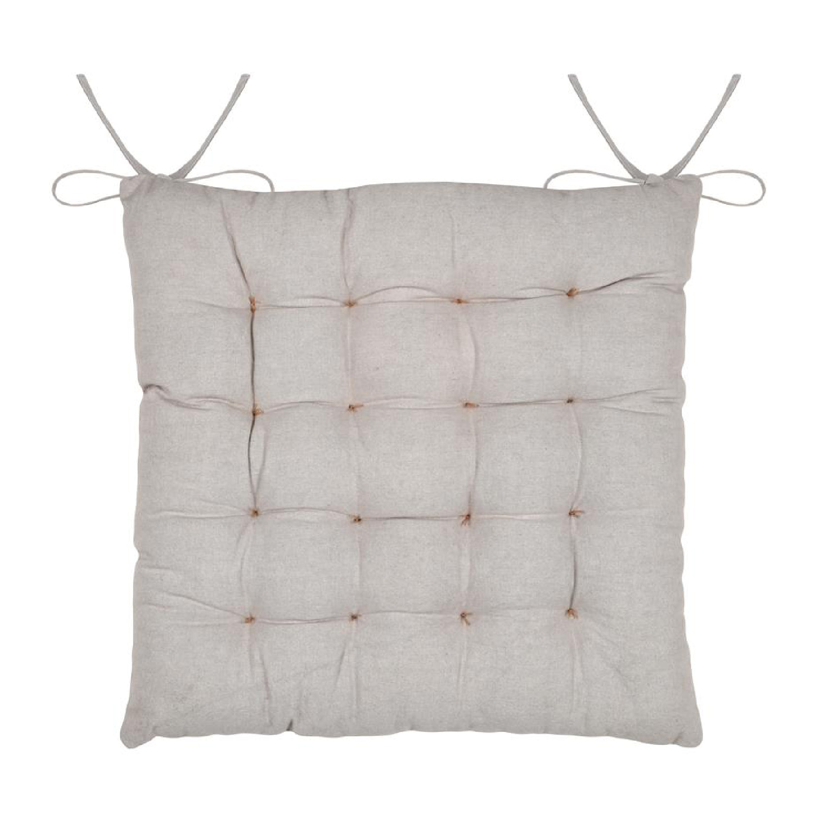 Galette de chaise coeurs esprit chalet en coton - Taupe