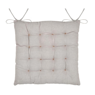 Galette de chaise coeurs esprit chalet en coton - Taupe