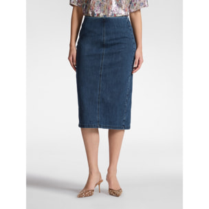 Elena Mirò - Gonna midi in denim - Blu
