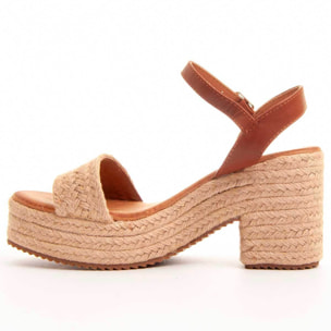 Sandalias de Tacón - Beige - Altura: 7 cm