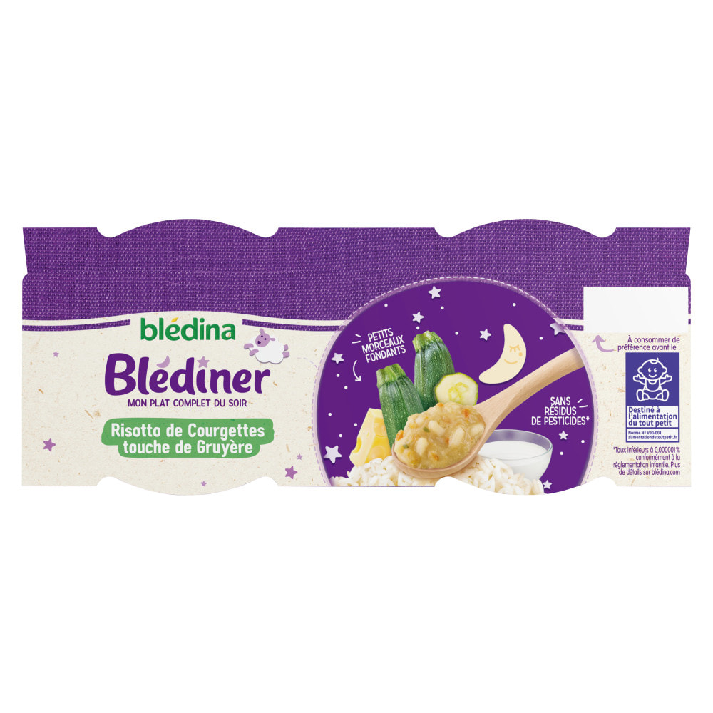 12 Bols Risotto de Courgettes 6x(2x200g) - Blédiner Dès 8 Mois