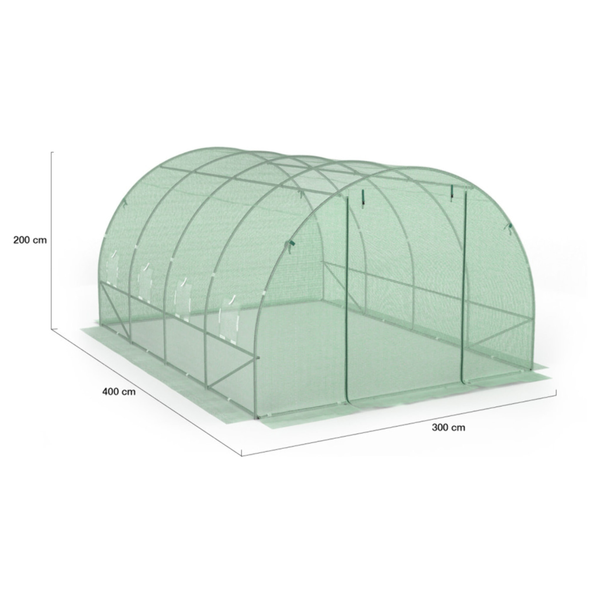 Serre tunnel verte 3x4m toutes saisons