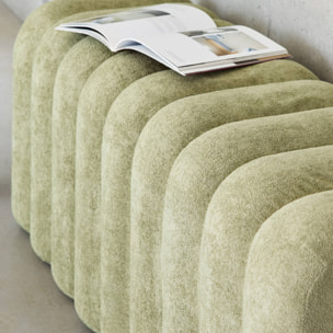 Banc. bout de lit vert contemporain en tissu