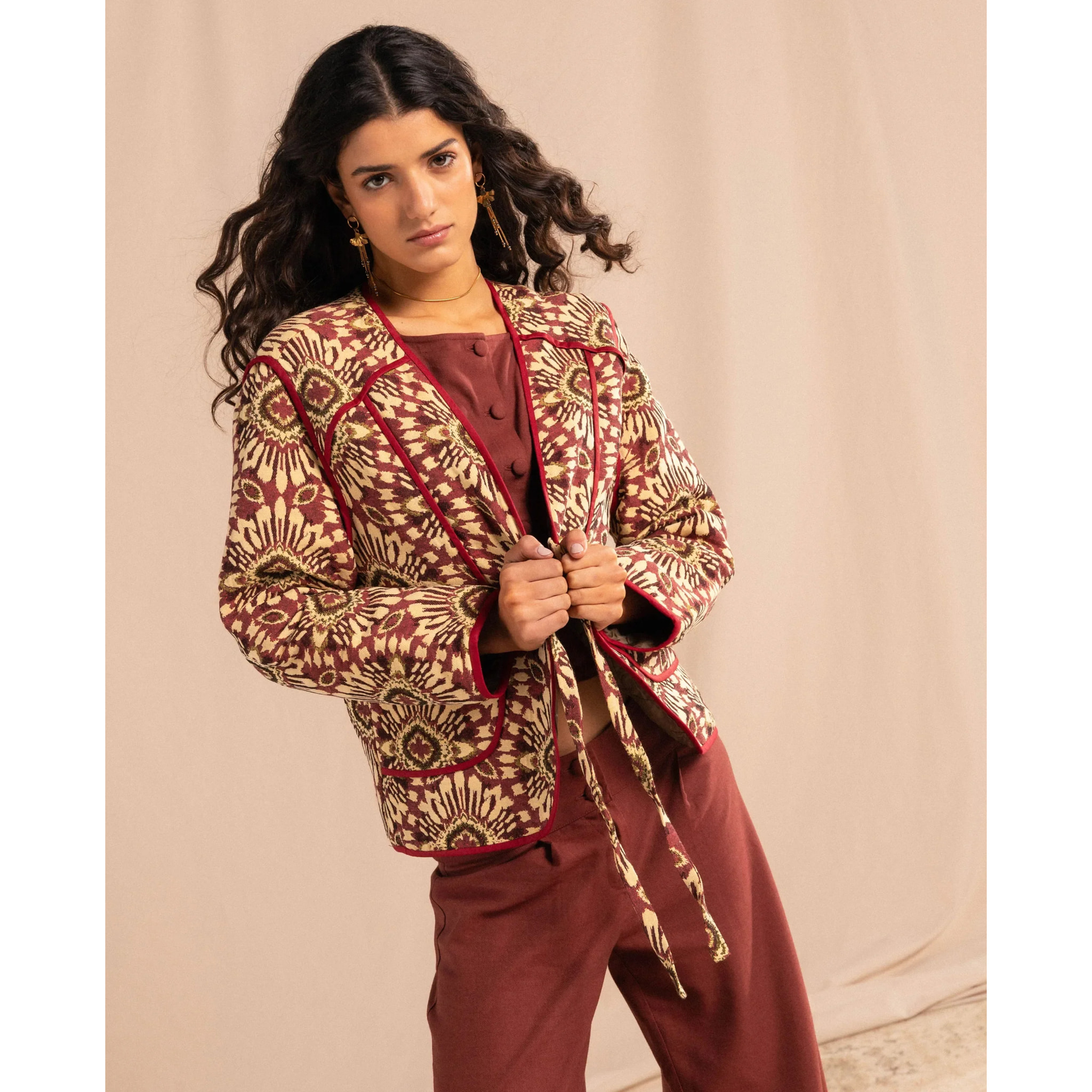 Chaqueta acolchada de mujer con estampado